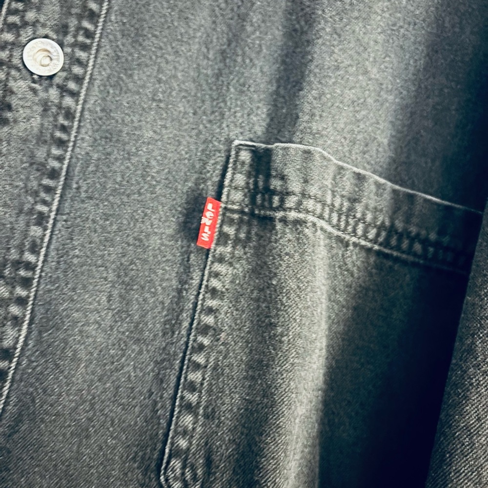Levi's Charcoal Black Loose Fit Button-Up Shirt Jacket - Size XXL